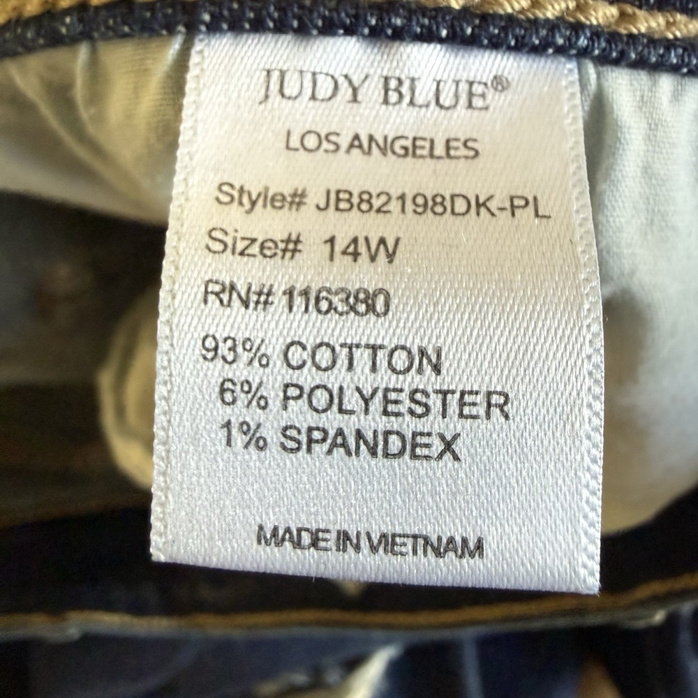 Judy Blue Womens 14W Blue High Rise Boyfeiwnd‎ Fit Distressed Denim Jeans - Picture 6 of 9